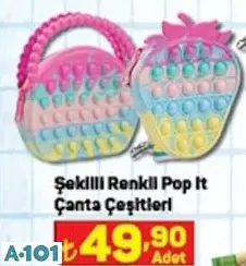 ŞEKİLLİ RENKLİ POP İT ÇANTA ÇEŞİTLERİ